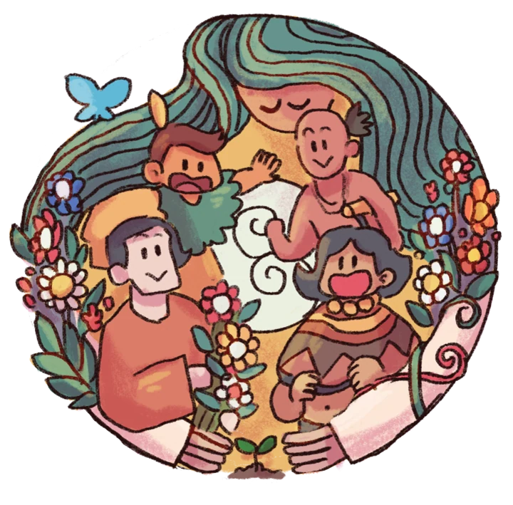 Illustration of a diverse community growing together